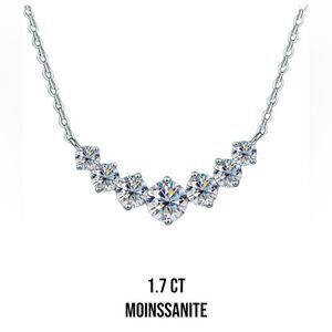 18k white gold over silver Moissanite diamond pendant, stamped .925